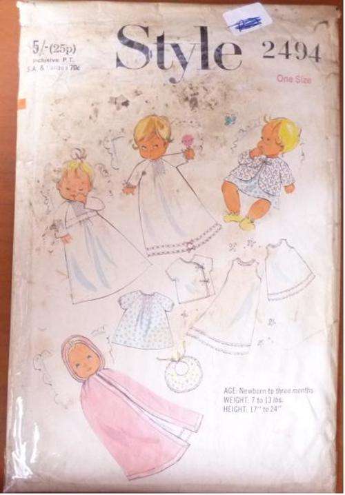 STYLE PATTERN 2494 ONE SIZE NEW BORN
