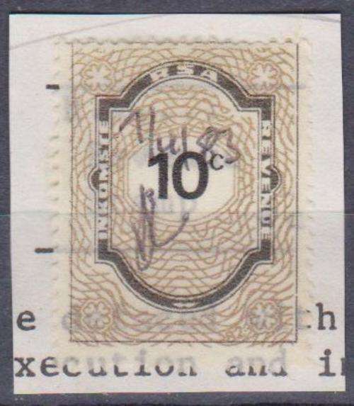 10C REVENUE STAMP ON PAPER