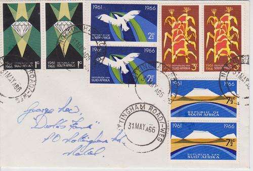 R.S.A. USED ENVELOPE MAY 1966 CANCELLATION NOTTINGHAM ROAD