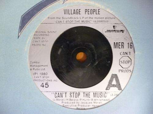 VILLAGE PEOPLE -- CAN'T STOP THE MUSIC/I LOVE YOU TO DEATH -- 7 SINGLE SOUNDTRACK
