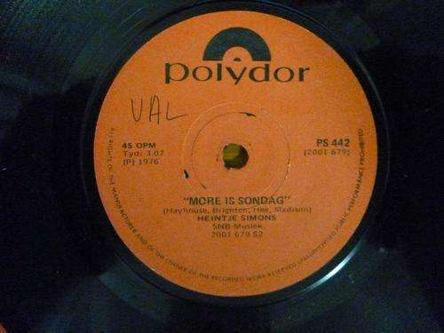HEINTJE SIMONS -- OP MY HARMONIKA/MORE IS SONDAG -- SEVEN SINGLE