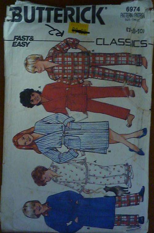 BUTTERICK PATTERN 6974 SIZE 7-10