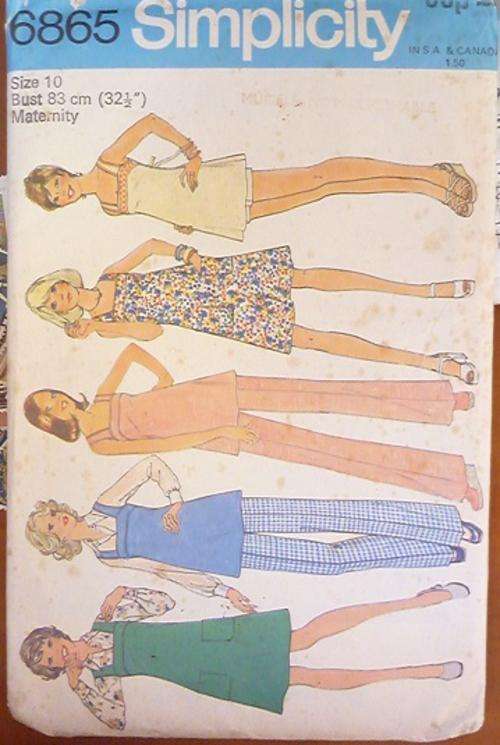 SIMPLICITY MATERNITY PATTERN 6865 SIZE 10
