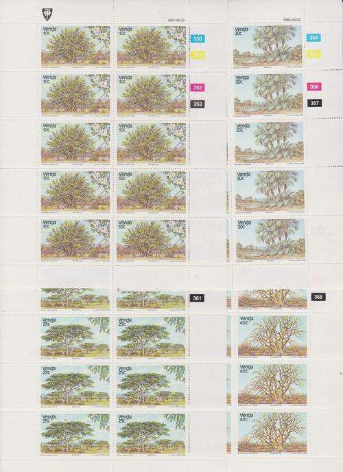 1983 Trees UM SET OF FULL SHEETS