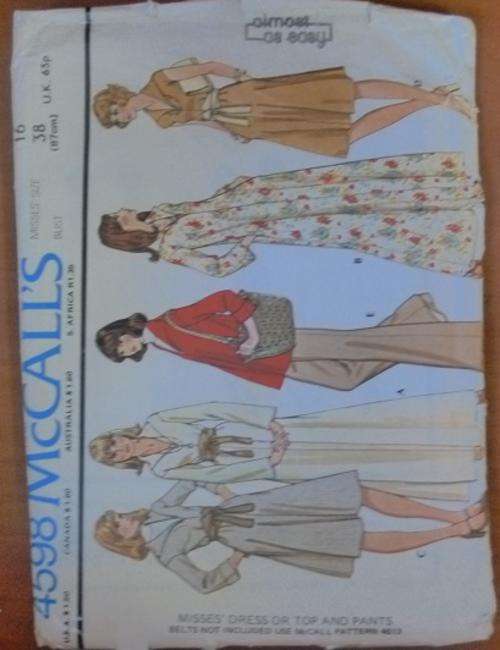 McCALLS PATTERN 4598 SIZE 16
