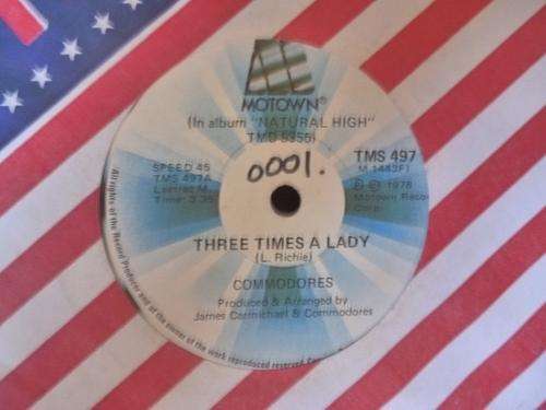 COMMODORES -- THREE TIMES A LADY/LOOK WHAT YOU'VE DONE TO ME -- 7 SINGLE VINYL
