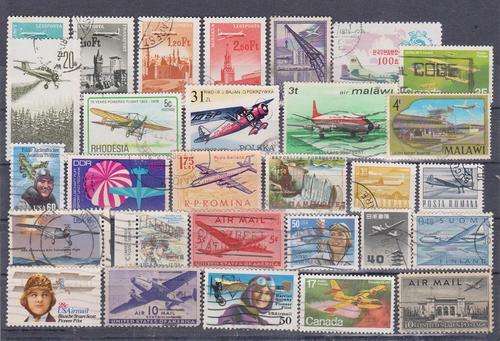THEMATIC AIRCRAFT ON STOCK CARD. HINGE REM BID PER STAMP TO TAKE ALL