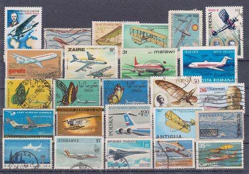 THEMATIC AIRCRAFT ON STOCK CARD. HINGE REM, BID PER STAMP TO TAKE ALL.