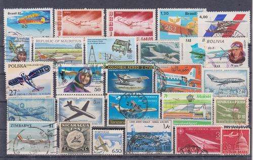 THEMATIC AIRCRAFT ON STOCK CARD. HINGE REM, BID PER STAMP TO TAKE ALL.