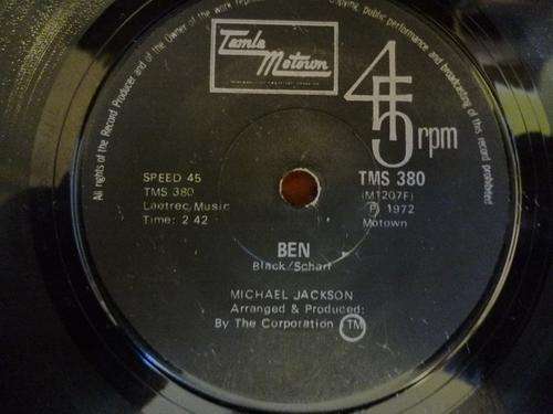 MICHAEL JACKSON -- BEN/YOU CAN CRY ON MY SHOULDER -- 7 SINGLE VINYL
