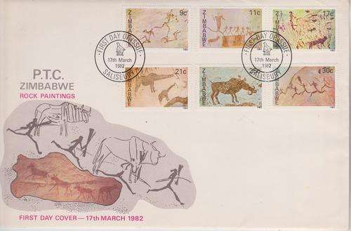 ZIMBABWE FDC ROCK PAINTINGS 1982 CLEAN COVER