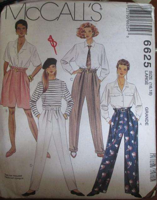 McCALLS PATTERN 6625 SIZE 16-18