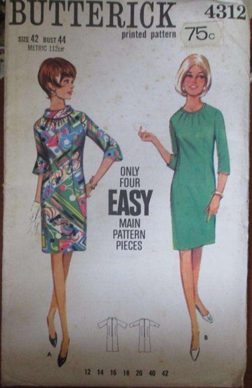 BUTTERICK PATTERN 4312 SIZE 42