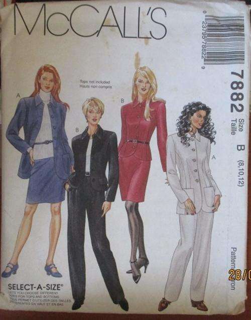McCALLS PATTERN 7882 SIZE 8-12