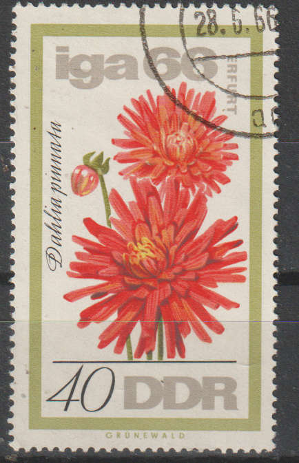 DDR 1966 Flowers - International Garden Exhibition in Erfurt ULH SG E909