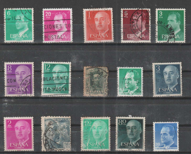 SPAIN SELECTION BID PER STAMP TO TAKE ALL CARD EXCLUDED