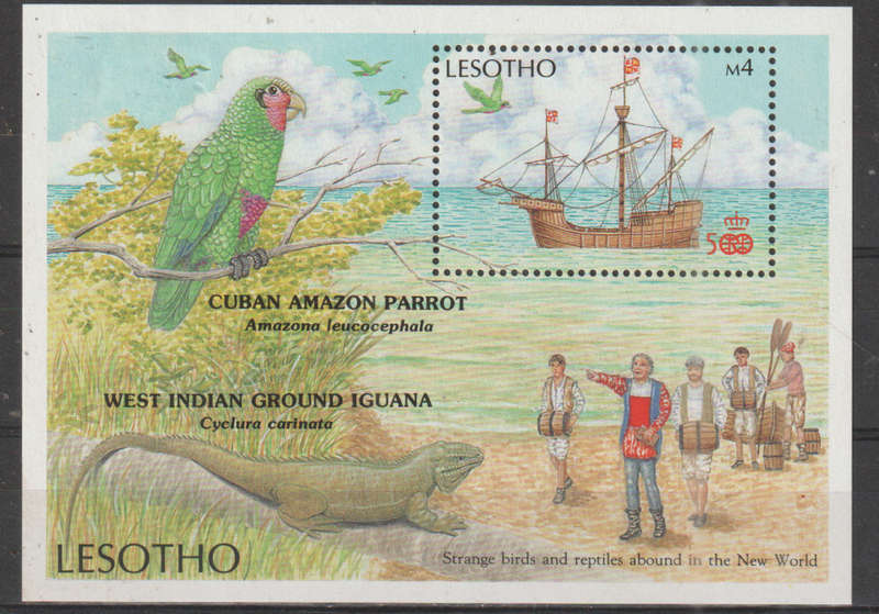 Lesotho - 1987 The 500th Anniversary of Discovery America - Fauna MM SG785