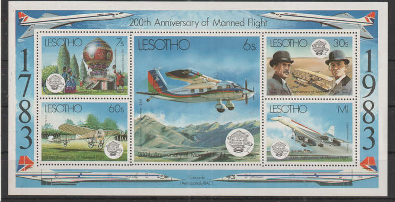 Lesotho - 1983 The 200th Anniversary of Manned Flight MM SG549