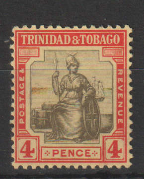 TRINIDAD AND TOBAGO 1921 -1922 Sitting Britannia MM SG224