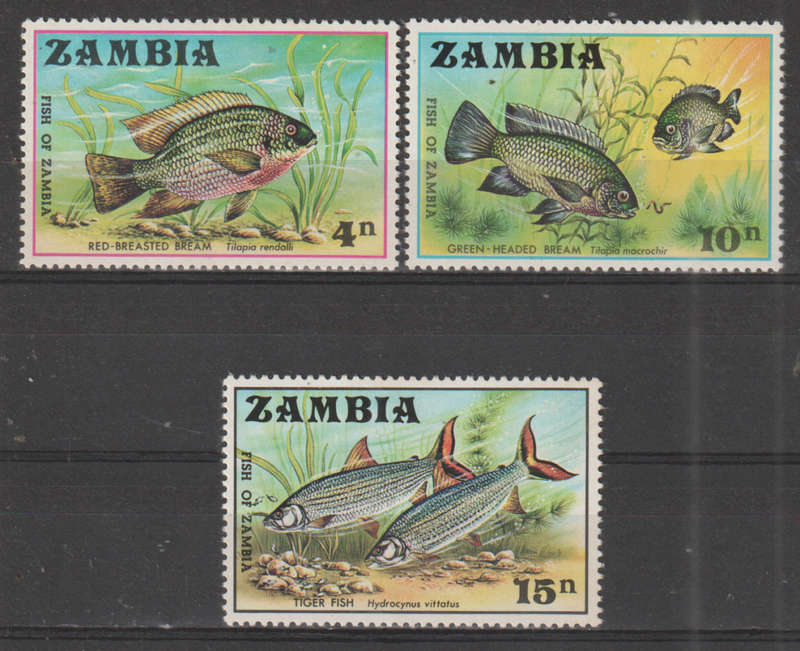 ZAMBIA 1971 Christmas - Fish MM SG165-7
