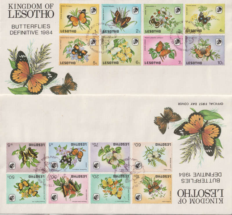 LESOTHO FDC 1984 Butterflies SG 563-78
