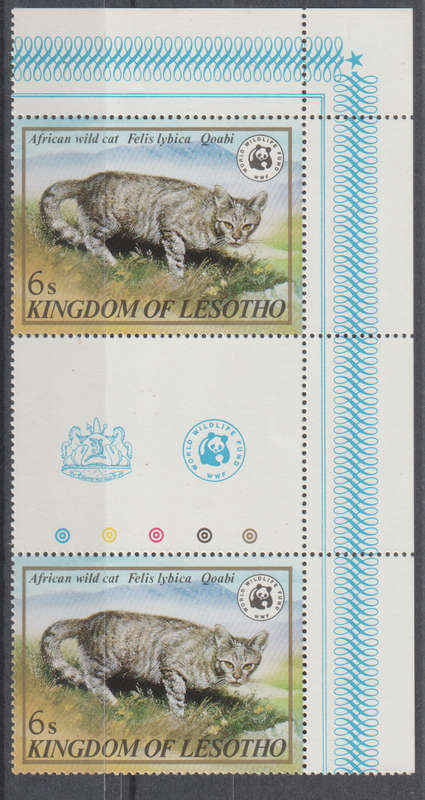 LESOTHO 1982 Worldwide Nature Protection - Endangered Animals UMM SG 468-72 GUTTER PAIRS