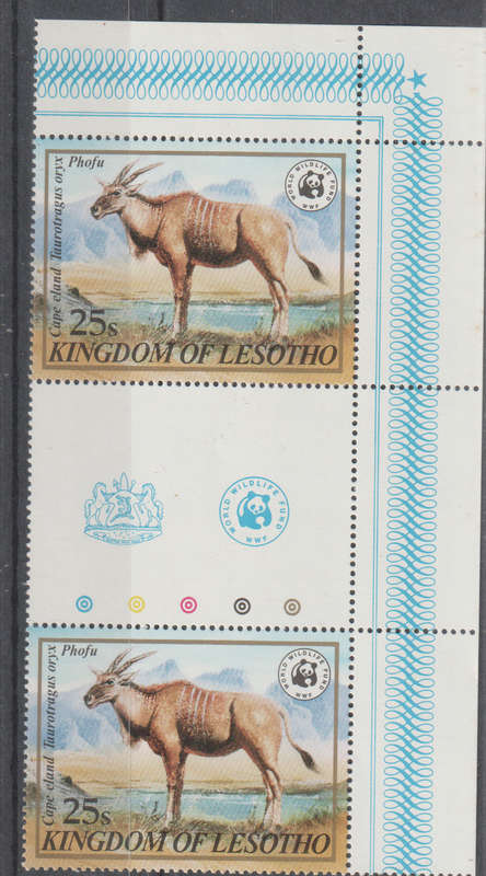 LESOTHO 1982 Worldwide Nature Protection - Endangered Animals UMM SG 468-72 GUTTER PAIRS