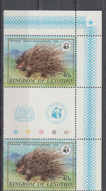 LESOTHO 1982 Worldwide Nature Protection - Endangered Animals UMM SG 468-72 GUTTER PAIRS
