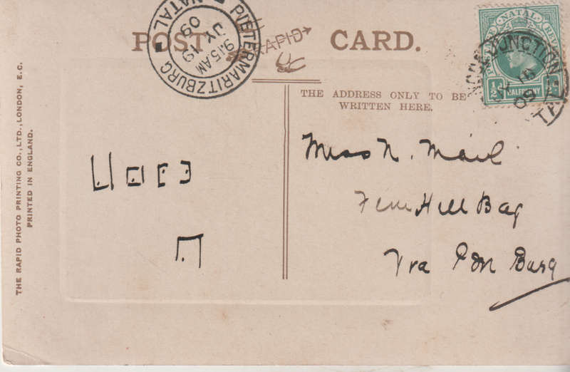 OLD USED POST CARD NATAL 1909