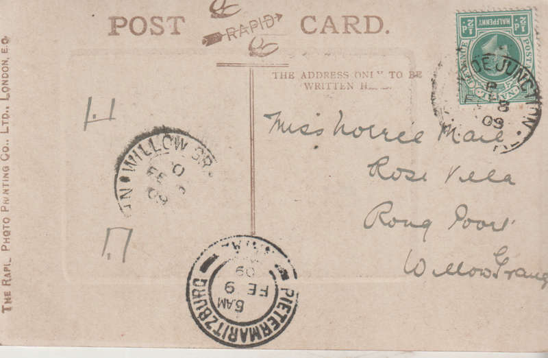 OLD USED POST CARD NATAL 1909