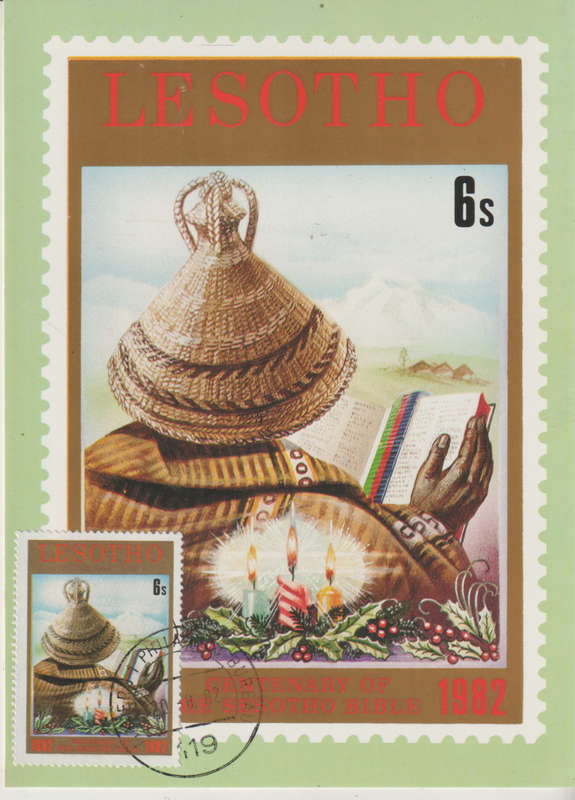 LESOTHO 1982 The 100th Anniversary of Sesotho Bible UMM SG 518-20 MAXI CARD POST CARD SET