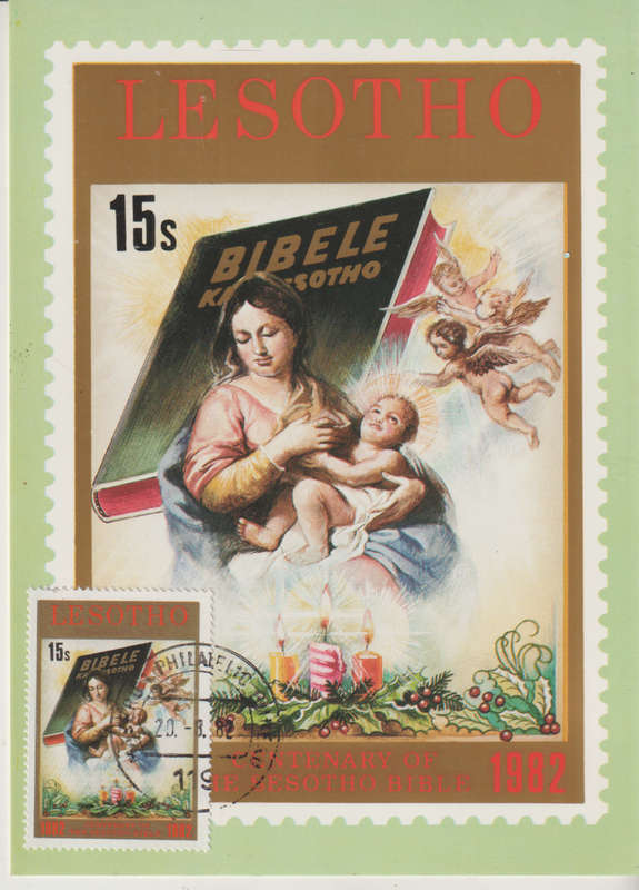 LESOTHO 1982 The 100th Anniversary of Sesotho Bible UMM SG 518-20 MAXI CARD POST CARD SET