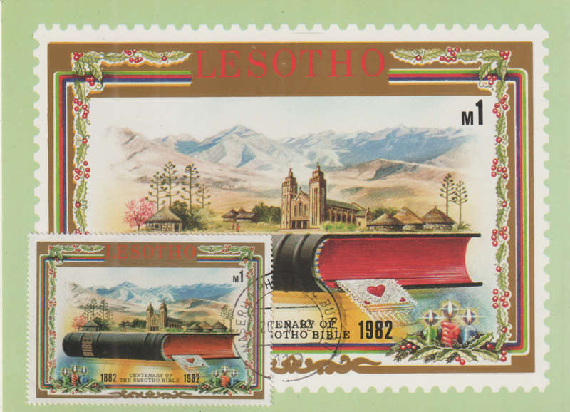 LESOTHO 1982 The 100th Anniversary of Sesotho Bible UMM SG 518-20 MAXI CARD POST CARD SET