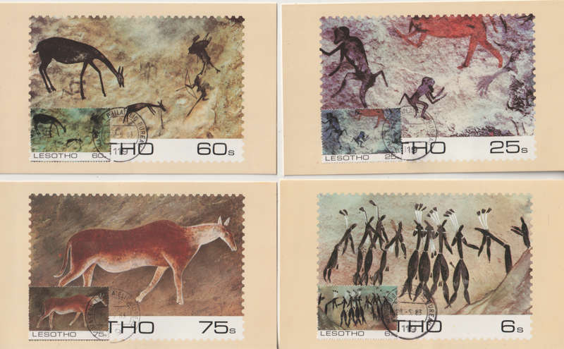 LESOTHO 1983 Rock Paintings MAXI CARD POST CARD SET