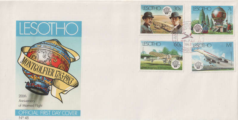 LESOTHO 1983 The 200th Anniversary of Manned Flight FDC