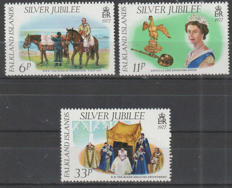FALKLAND ISLANDS 1977 The 25th Anniversary of Regency of Queen Elizabeth II UMM SG 325-7