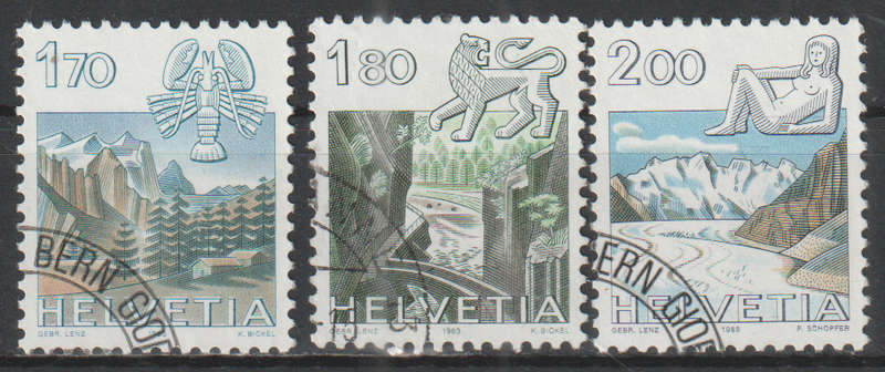 SWITZERLAND 1983 Definitive Issues ULH SG 1039-41
