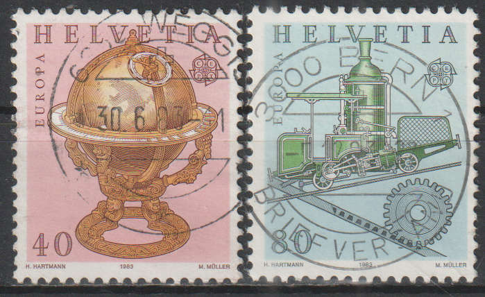 SWITZERLAND 1983 EUROPA Stamps - Inventions ULH SG 1054/5