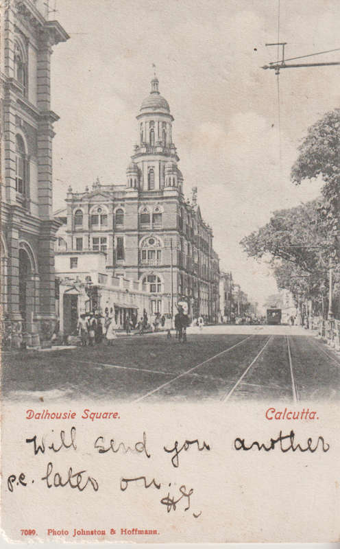 USED POST CARD WITH POSTAL HISTORY CALCUTTA 1905