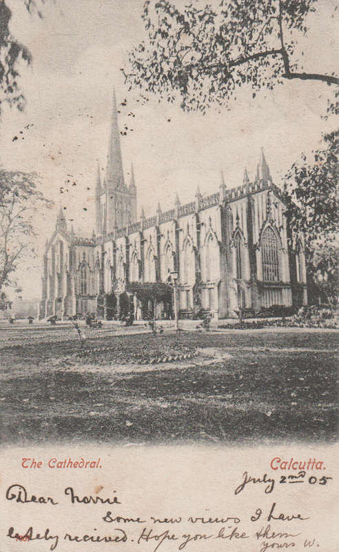 USED POST CARD WITH POSTAL HISTORY CALCUTTA 1905