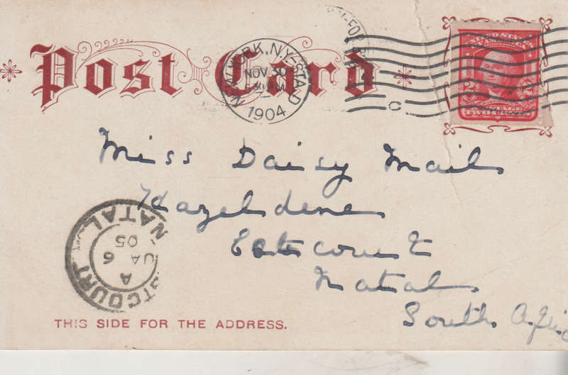 USED POST CARD WITH POSTAL HISTORY USA 1904