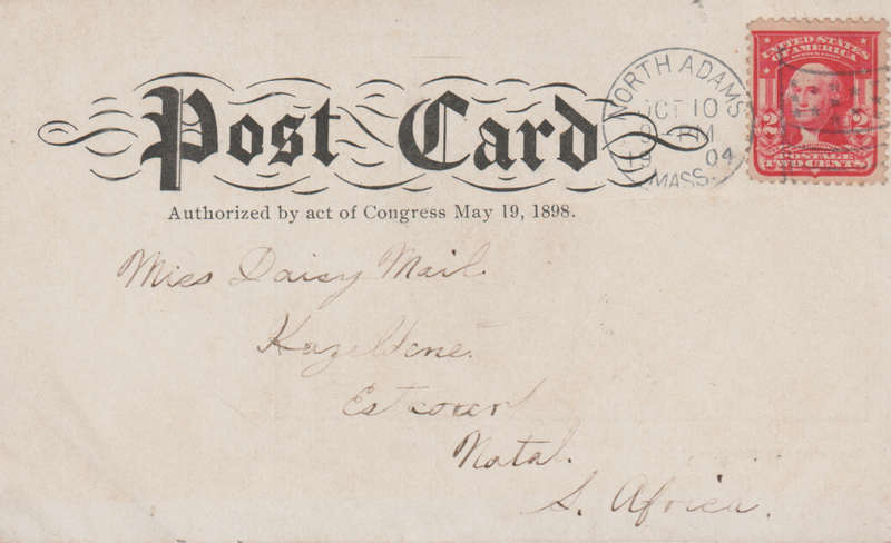 USED POST CARD WITH POSTAL HISTORY USA 1904