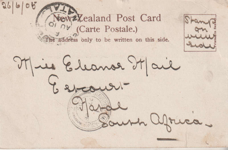 USED POST CARD WITH POSTAL HISTORY NEW ZEALAND 1904