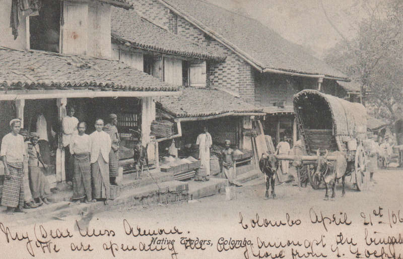USED POST CARD WITH POSTAL HISTORY TO SINGAPORE 1906
