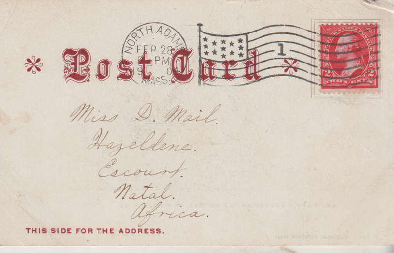 USED POST CARD WITH POSTAL HISTORY USA 1904