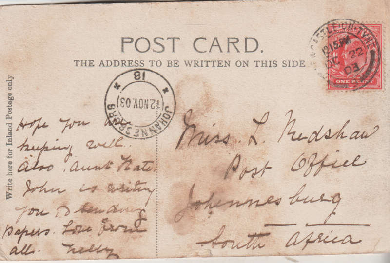 USED POST CARD NEWCASTLE ON TYNE 1903