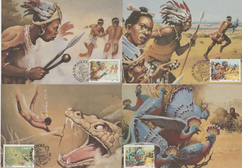 CISKEI 1987 Folklore - The Legend of Sikulume MAXI CARD/ POST CARD SET