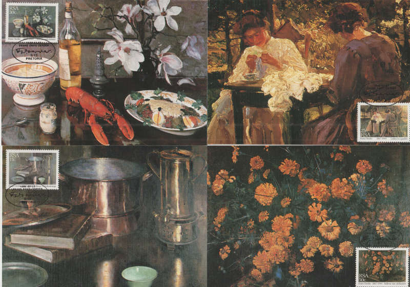 SOUTH AFRICA  freestar 1985 Paintings by Frans Oerder MAXI CARD / POST CARD SET