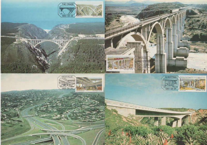 SOUTH AFRICA  1984 South African Bridges MAXI CARD / POST CARD SET