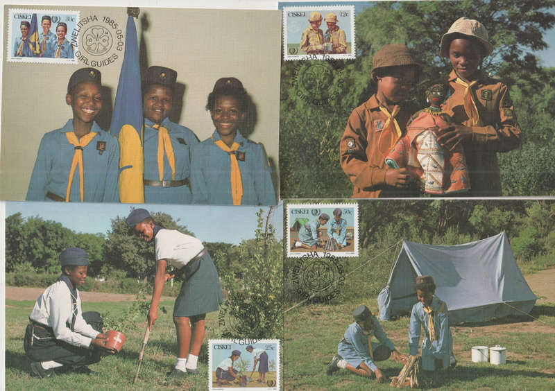 CISKEI 1985 The 75th Anniversary of Girlguiding MAXI CARD / POST CARD SET